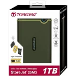 Transcend StoreJet 25M3 USB 3.0 Εξωτερικός HDD 1TB 2.5" Military Green - Image 4