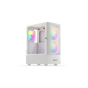 Krux Vako Gaming Midi Tower Κουτί Υπολογιστή με Πλαϊνό Παράθυρο και RGB Φωτισμό Λευκό