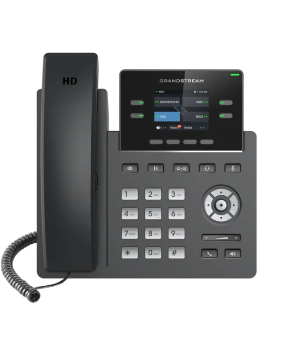 Grandstream GRP2612G Ενσύρματο Τηλέφωνο IP 2 γραμμών Μαύρο GRP2612G