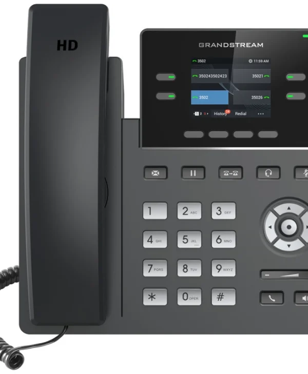 Grandstream GRP2612P Ενσύρματο Τηλέφωνο IP 2 γραμμών Μαύρο GRP2612P