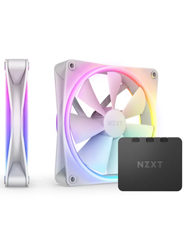 NZXT F140 RGB Duo Case Fan με Σύνδεση 4-Pin PWM 2τμχ Λευκό