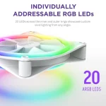 NZXT F120 RGB Duo Case Fan με Σύνδεση 4-Pin PWM Λευκό - Image 7