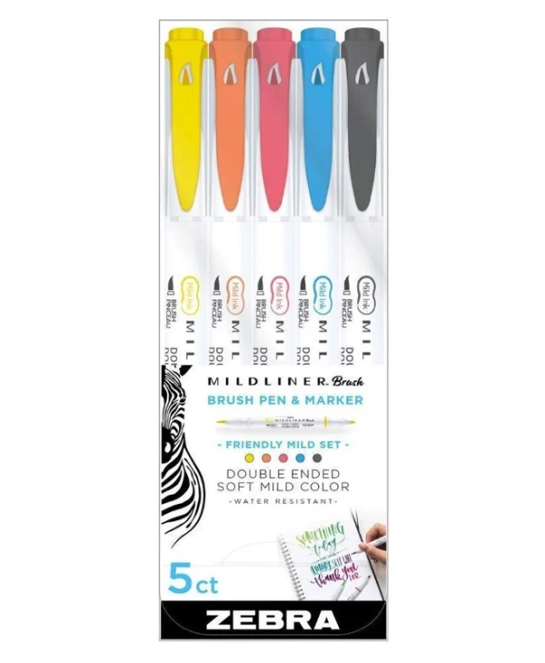 Zebra Μαρκαδόροι Σχεδίου Friendly Mild Set Σετ 5 χρώματα