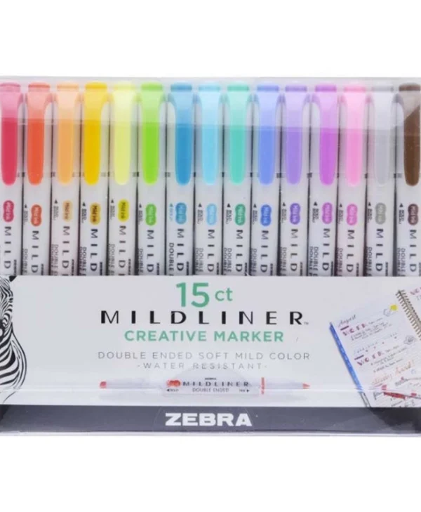 Zebra Μαρκαδόροι Soft & Mild Set Σετ 15 χρώματα