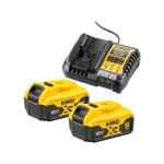 Dewalt Σετ 2 Μπαταριών Εργαλείου Λιθίου 18V Χωρητικότητας 5Ah με Φορτιστή