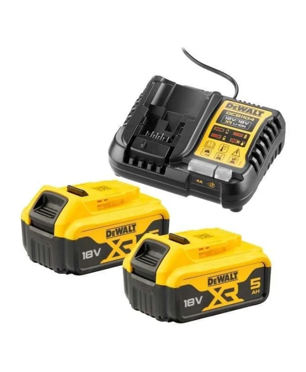 Dewalt Σετ 2 Μπαταριών Εργαλείου Λιθίου 18V Χωρητικότητας 5Ah με Φορτιστή