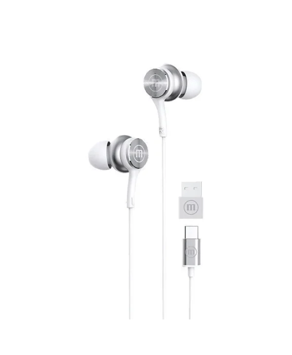 Maxell XC1 In-ear Handsfree Ακουστικά με Βύσμα USB-C Λευκό