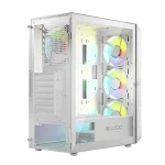 Logic Portos ARGB Gaming Midi Tower Κουτί Υπολογιστή με Πλαϊνό Παράθυρο Λευκό - Image 4