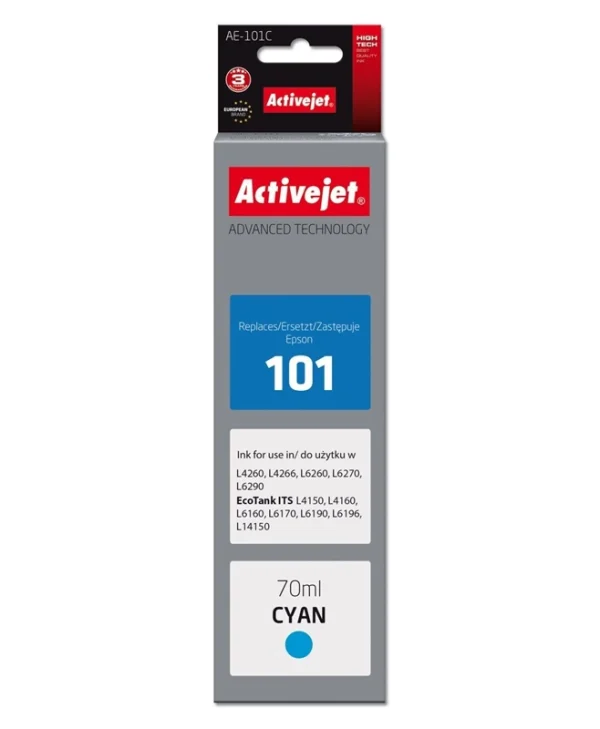 Active Jet Συμβατό Μελάνι Εκτυπωτή InkJet Epson 101 70ml Κυανό 1τμχ