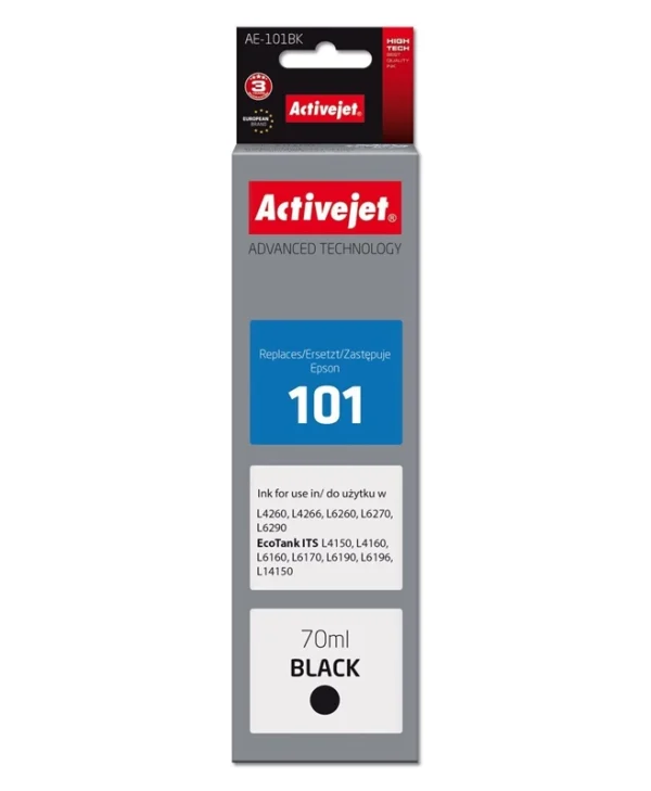 Active Jet Συμβατό Μελάνι Εκτυπωτή InkJet Epson 101 70ml Μαύρο 1τμχ