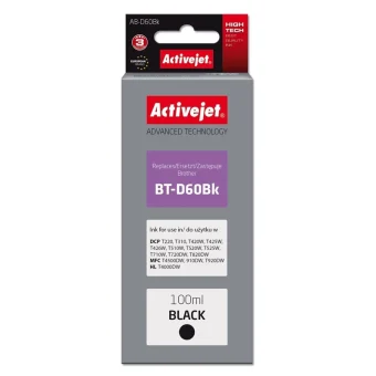 Active Jet Συμβατό Μελάνι Εκτυπωτή InkJet Brother BT-D60BK 100ml Μαύρο 1τμχ