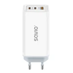 Savio Φορτιστής Χωρίς Καλώδιο με Θύρα USB-A και 2 Θύρες USB-C 65W Power Delivery / Quick Charge 3.0 Λευκός (LA-07) LA-07