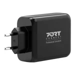 Port Designs Φορτιστής Χωρίς Καλώδιο GaN με Θύρα USB-A και 3 Θύρες USB-C 120W Μαύρος (900107-EU) 900107-EU