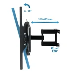 Esperanza ERW012 Βάση Τηλεόρασης Τοίχου έως 70" και 55kg Μαύρο ERW012 - Image 9