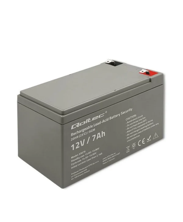 Qoltec Μπαταρία UPS με Χωρητικότητα 7Ah και Τάση 12V 53076 1τμχ 53076