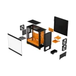 Fractal Design Pop Air Gaming Mini Tower Κουτί Υπολογιστή με Πλαϊνό Παράθυρο και RGB Φωτισμό RGB Orange Core - Image 10