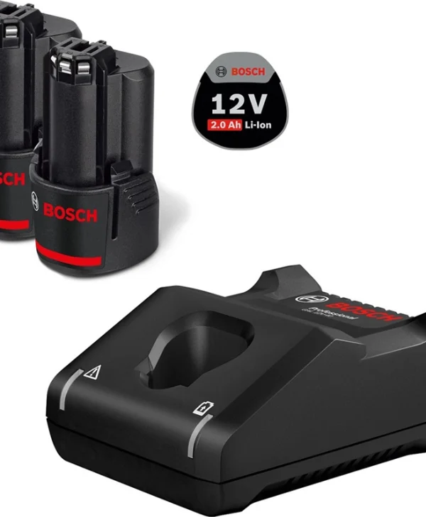 Bosch Σετ 2 Μπαταριών Εργαλείου Λιθίου 12V Χωρητικότητας 2Ah με Φορτιστή GAL 12V-40