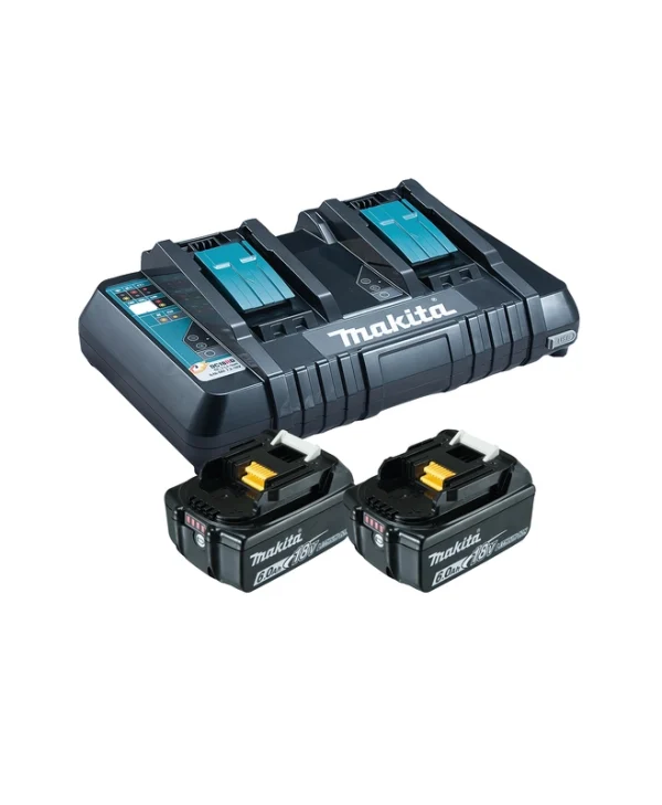 Makita Σετ 2 Μπαταριών Εργαλείου Λιθίου 18V Χωρητικότητας 6Ah με Φορτιστή