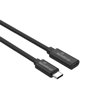 MediaRange USB Καλώδιο Επέκτασης USB‑C Male to USB‑C Female 2m 3.2 Gen 1 5Gbps PD 60W Μαύρο MRCS245