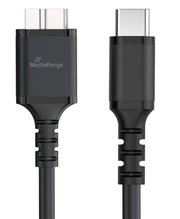 MediaRange USB 3.0 Micro-B to USB Type-C 50cm Black  MRCS257