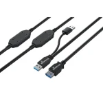 MediaRange Ενεργό Καλώδιο Επέκτασης USB 3.0 2x USB-A Male to 1x USB-A female 5Gbps 2xRepeaters Μαύρο MRCS244