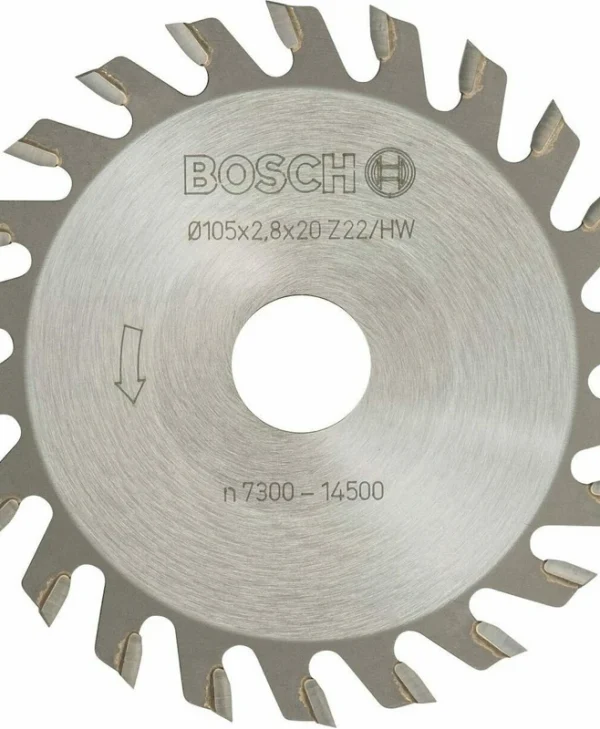 Bosch Δίσκος Κοπής Ξύλου με 22 Δόντια 105mm