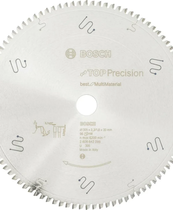 Bosch Top Precision Δίσκος Κοπής Ξύλου με 96 Δόντια 305mm