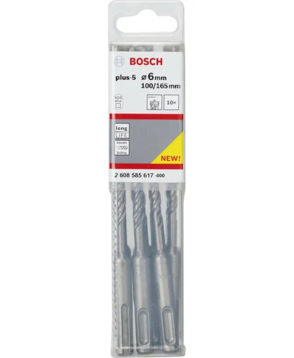 Bosch Σετ 10 Διαμαντοτρύπανα με SDS Plus Στέλεχος για Δομικά Υλικά