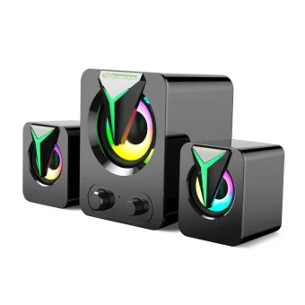 Esperanza EGS107 Ηχεία Υπολογιστή 2.1 με RGB Φωτισμό και Ισχύ 5W Μαύρα EGS107