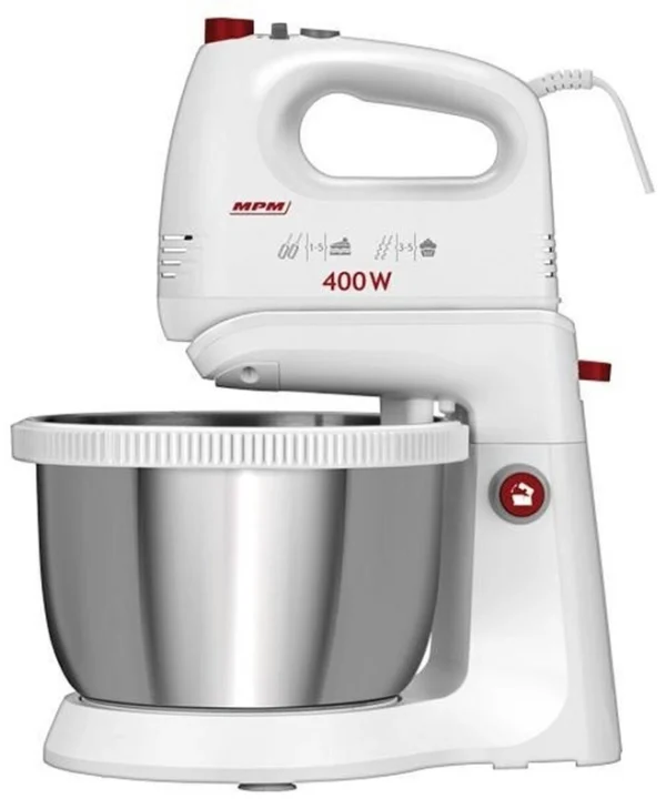 MPM Μίξερ με Inox Κάδο 3.5lt Λευκό 400W