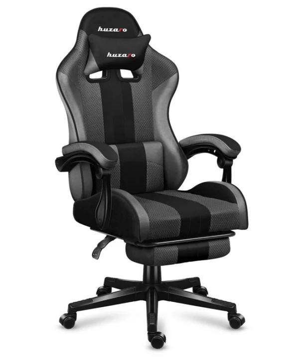 Huzaro Force 4.7 Καρέκλα Gaming Δερματίνης με Υποπόδιο Grey Mesh