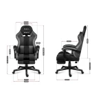 Huzaro Force 4.7 Καρέκλα Gaming Δερματίνης με Υποπόδιο Grey Mesh - Image 5