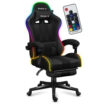 Huzaro Force 4.7 Καρέκλα Gaming Δερματίνης με RGB Φωτισμό και Υποπόδιο Grey Mesh