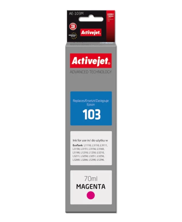 Active Jet Συμβατό Μελάνι Εκτυπωτή InkJet Epson 103 C13T00S34A 70ml Ματζέντα 1τμχ