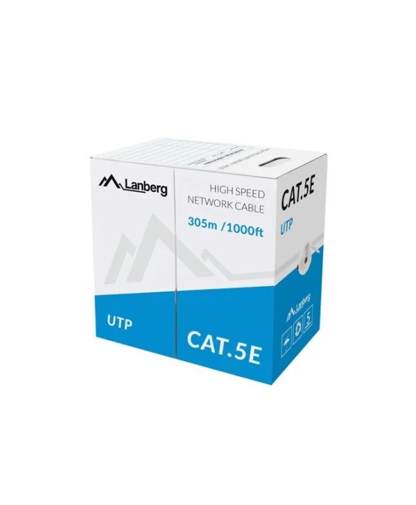 Lanberg U/UTP Cat.5e Καλώδιο Δικτύου Ethernet χωρίς ακροδέκτες 305m Μαύρο 1τμχ