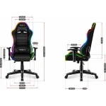 Huzaro Ranger 6.0 Child RGB Mesh Καρέκλα Gaming Δερματίνης με Ρυθμιζόμενα Μπράτσα και RGB Φωτισμό Μαύρη - Image 3