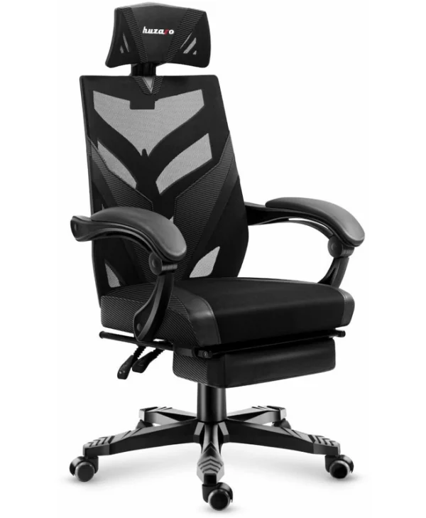 Huzaro Combat 5.0 Καρέκλα Gaming Δερματίνης με Υποπόδιο Μαύρη