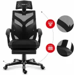 Huzaro Combat 5.0 Καρέκλα Gaming Δερματίνης με Υποπόδιο Μαύρη - Image 4