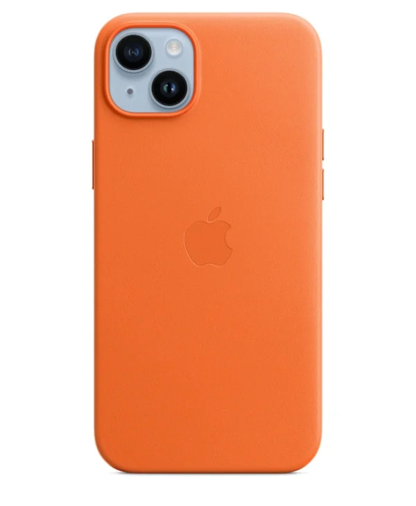 Apple Leather Case with MagSafe Back Cover Δερμάτινο Πορτοκαλί (iPhone 14 Plus)