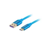 Lanberg Braided USB 2.0 Cable USB-C male - USB-A male Μπλε 1m (CA-USBO-21CU-0010-BL) CA-USBO-21CU-0010-BL