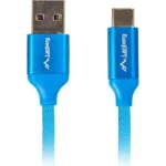 Lanberg Braided USB 2.0 Cable USB-C male - USB-A male Μπλε 1m (CA-USBO-21CU-0010-BL) CA-USBO-21CU-0010-BL - Image 2