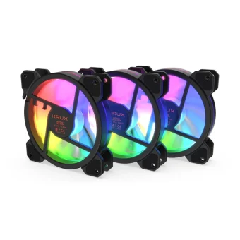 Krux Lunar 120 Case Fan με ARGB Φωτισμό και Σύνδεση 3-Pin 3τμχ