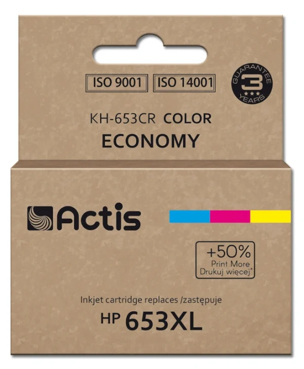 Actis Συμβατό Μελάνι Εκτυπωτή InkJet HP 653XL 3YM74AE 300 Σελίδων 18ml Πολλαπλό (Color)