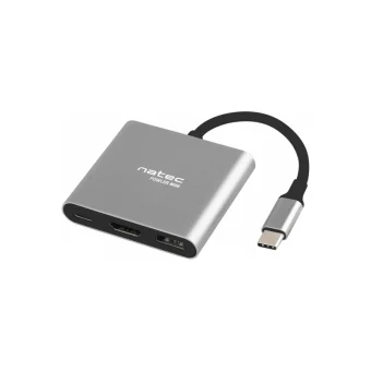 Natec Fowler Mini USB-C Docking Station με HDMI 4K PD Ασημί
