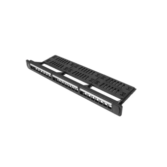 Lanberg Patch Panel Keystone για Rack 1U 19" 24 Θυρών Μαύρο