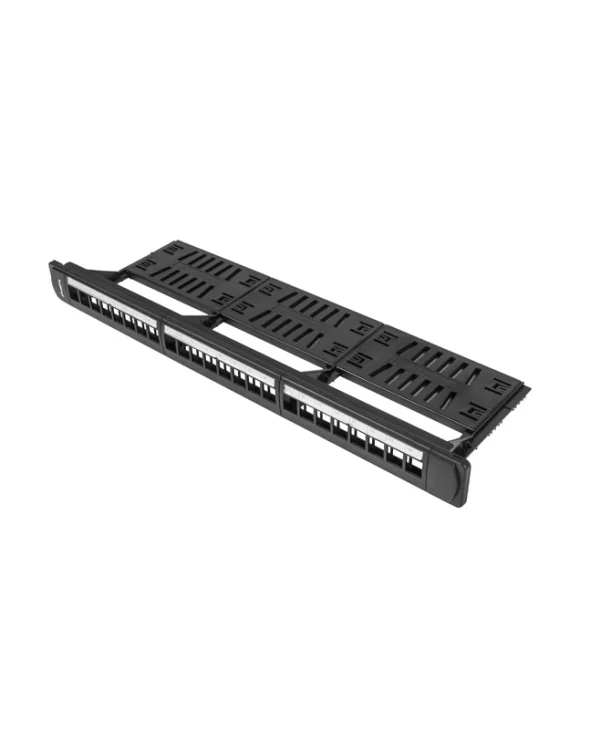 Lanberg Patch Panel Keystone για Rack 1U 19" 24 Θυρών Μαύρο