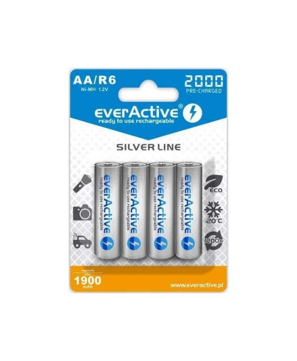everActive Silver Line Επαναφορτιζόμενες Μπαταρίες AA Ni-MH 2000mAh 1.2V 4τμχ