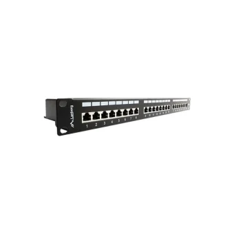 Lanberg Patch Panel Shielded για Rack 1U 19" 24 Θυρών cat6 Μαύρο