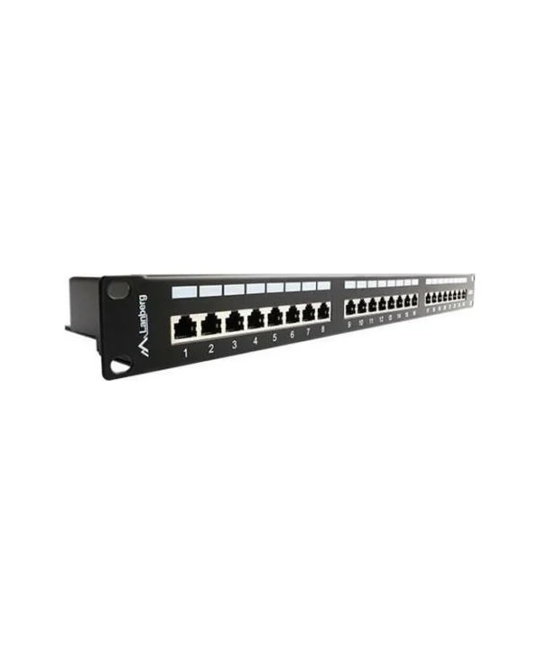 Lanberg Patch Panel Shielded για Rack 1U 19" 24 Θυρών cat6 Μαύρο