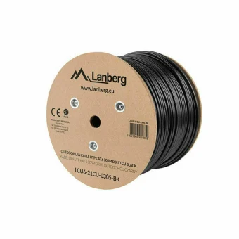 Lanberg U/UTP Cat.6 Καλώδιο Δικτύου Ethernet χωρίς ακροδέκτες 305m Μαύρο 1τμχ